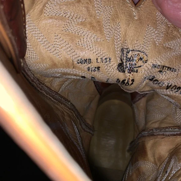 Womens Tony Lama Classic Brown Leather Western Cowboy Boots - Picture 6 of 8